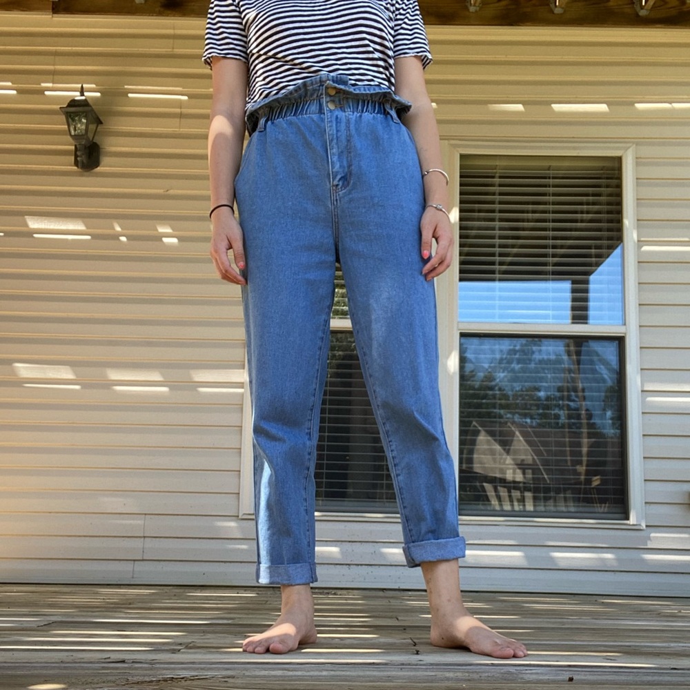 elastic high waisted jeans/pants